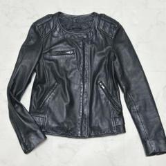 COMPTOIR DES COTONNIERS ノーカラー レザージャケット