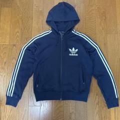 【最終価格早い者勝ち】adidas トラックジャケット80s ホワイト×ネイビー 希少XL⭐️80s adidas トラックジャケット/ジャージ 刺繍トレ