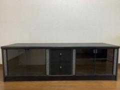 テレビボード ブラック ガラス扉 引出し付