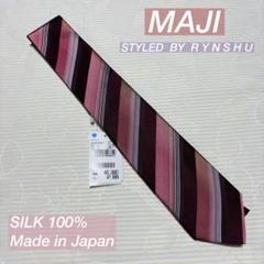 最終処分価格　アオキ　MAJI RYNSHU 日本製ネクタイ　ワインのサムネイル