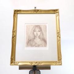 銅版画 元村 平/人形 65/80自筆サイン額装 真作保証】 倉石隆 銅版画 版画 少女画 額装 サイン