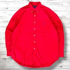 Ralph Lauren 長袖シャツ 刺繍ロゴ L レッド 1110