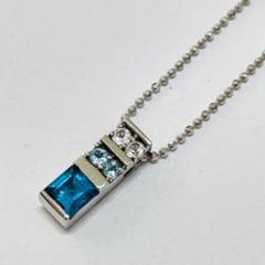 MICHEL KLEIN K18WG トパーズ・アクアマリン ネックレス