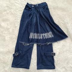 ニーアクロージング デニム スカート 重ね着 ギミック 2way XL