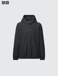 UNIQLO U ブラッシュドジャージープルパーカー　ダークブラウン　M ユニクロ公式 | ブラッシュドジャージープルパーカ（長袖）