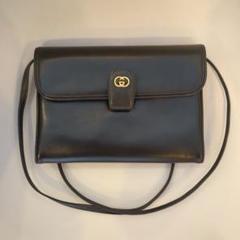 美品！Gucci オールドグッチ ブラック レザー ショルダーバッグのサムネイル