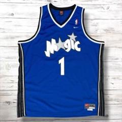 NIKE ゲームシャツ McGRADY デカロゴ バスケ青 3XL 1090
