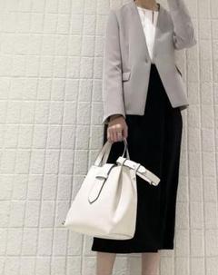 【未使用】ROPE　ベージュ ノーカラージャケット　サイズ38 ADAM ET ROPE'｜【Chambrer】ノーカラー ジャケット
