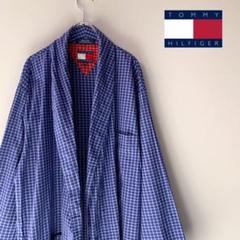 TOMMY HILFIGER コットンチェックガウントミーヒルフィガー90s古着