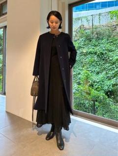 b*a様 美品セルフォード リバーコート ロングコート ネイビー