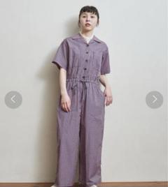 CHILD WOMAN ギンガムブロード反応染半袖ジャンプスーツ - メルカリ