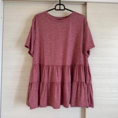 フリル裾　半袖カットソー　ゆったりサイズ