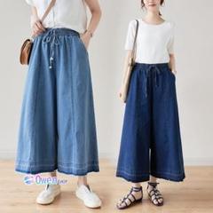 超人気商品 ワイドパンツ 着痩せ 大きいサイズ おしゃれ＆カジュアル デニム