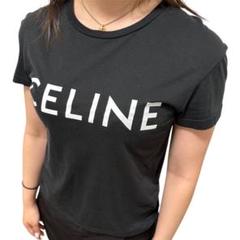 【美品】CELINE セリーヌ ロゴ Tシャツ XS ブラック 黒 プリント