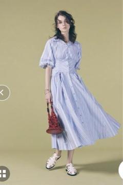 リリーブラウン　シャツワンピース　ストライプ　かわいい　レディース　春夏秋
