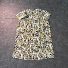 7SM4 【80’s archive】総柄コットンワンピース ジップアップ 古着