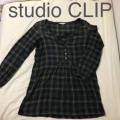 【早い者勝ち! カーキ studio CLIP チェックワンピース チュニック】