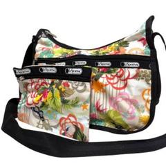 【極美品✨】レスポートサック ショルダーバッグ 花柄 軽量 総柄 白