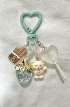 じゃらじゃらキーホルダー キーチャーム くま キャンディー チョコ ハンドメイド