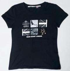 【美品】マリークワント ブラック ロゴプリントTシャツ コットン100％ S／ブラック】マリークワント MARY QUANT 綿100% 半袖Tシャツ②