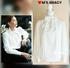【新品未使用品M'S GRACY 】8分袖ブラウスタグ付き　40 楽天市場】エムズグレイシー 中古（ブランドエムズグレイシー