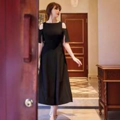 ワンピース Adelaide Slit Sleeve BeltedDress black S Adelaide Slit Sleeve Belted Dress