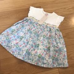 花柄タックドッキングテレコチュニック