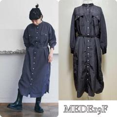 ⚫︎MEDE 19Fナイロンリップストップのシャツワンピース〈チャコール〉