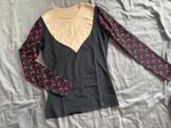 MARINE SERRE 長袖Tシャツ Vネック 黒ベージュ