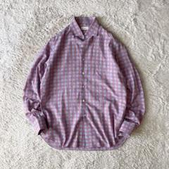 美品 maria santangelo ホリゾンタルカラーシャツ L チェック