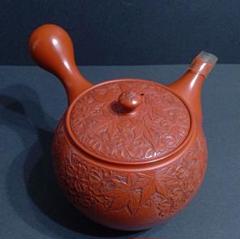 常滑焼 名工 山田宝生作 朱泥 急須 茶注 紅葉桜彫 - メルカリ