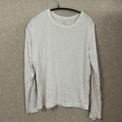 ホワイト コットン 長袖Tシャツカジュアル uネック 長袖tシャツ おしゃれ