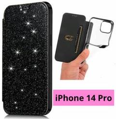 iPhone 14 pro ケース 手帳型 キラキラ カード収納