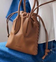 ADD CULUMN アドカラム 2WAY ショルダー ハンド バッグ キャメル ADD CULUMN/アドカラム BEND MINI（ショルダーバッグ）｜LE
