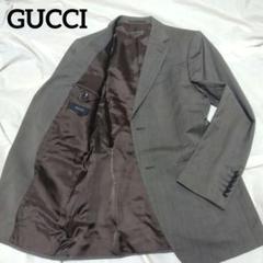 ヒカリ　ブラウン テーラードジャケット Gucciストライプ刺繍 GUCCI - GUCCI グッチ テーラードジャケット M その他（柄物