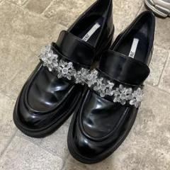 ZARA ザラ ビットローファー 37 ブラック 黒 - メルカリ