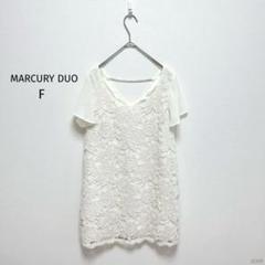 マーキュリーデュオ|シフォンレースチュニック【F】花柄 ビジューレーストリム