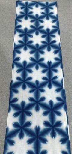 藍染　雪花絞り　晒し　晒　手ぬぐい　ハンドメイド　文藍1065　240cm
