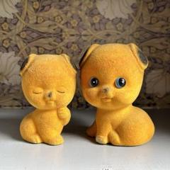 昭和レトロ 当時もの フロッキー わんちゃん貯金箱 ペア 犬