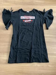 ALGY/フリル袖Tシャツ ブラック