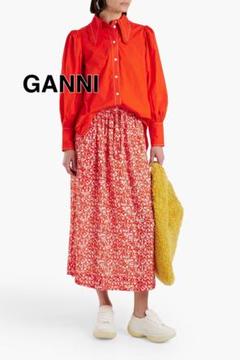 GANNI ガニー クレープ ミディ スカート 34のサムネイル