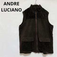 【ANDRE LUCIANO アンドレルチアーノ】激レア♡総ロゴファーコート♡黒 ANDRE LUCIANO - ANDRE LUCIANO アンドレルチアーノ ロゴ入り