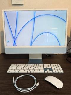 値下げ【付属品完】iMac24インチ ブルー/M1/16GB/1TB/テンキー付 値下げ【付属品完】iMac24インチ ブルー/M1/16GB/1TB/テンキー付