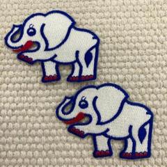 刺繍ワッペン ゾウ 象 2枚セット