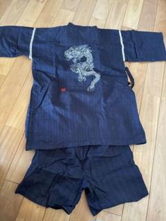 ネイビー ドラゴン刺繍 甚平 150cm 花火大会 夏祭り かっこいい