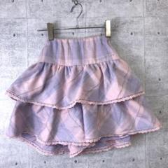 mezzo piano キッズ 子供服 チェック ティアード スカートパンツ