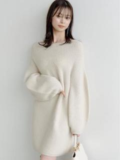 snidel ラクーンミニニットワンピース ネイビー