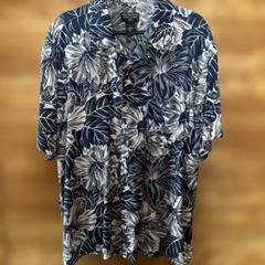 Polo Jeans Co. アロハ半袖花柄シャツ Mネイビー
