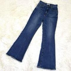 MOUSSY high-waist emotion ブラック フレアデニム 24 MOUSSY マウジー moussy HIGH WAIST EMOTION FLARE （ブラック
