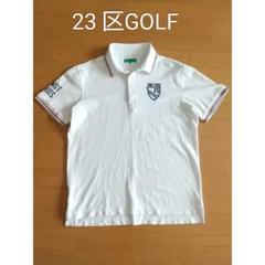 美品♪23 区GOLF★ホワイトポロシャツLLサイズメンズ男性ゴルフ